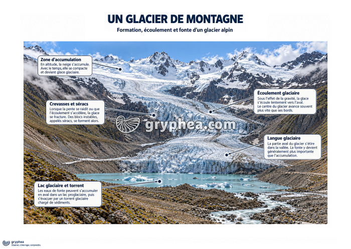 Un glacier de montagne dans les Alpes - gryphea.com